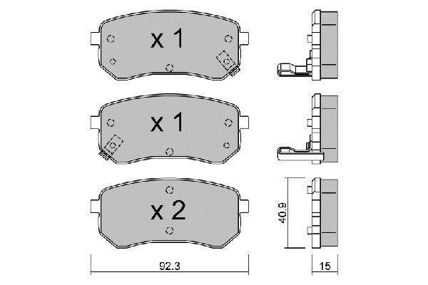Jeu de 4 plaquettes de frein AISIN ref. BPHY-2003
